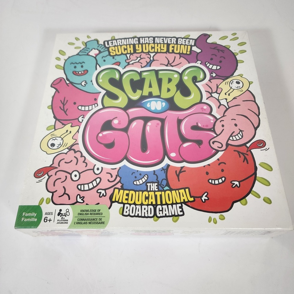 NEW Sealed Scabs N Guts Meducational Board Game Outset Gross Anatomy Family Game